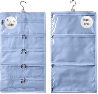 On-The-Go Organizer, 14 Clear Vinyl Pockets, Hanging Travel Case for Mak...