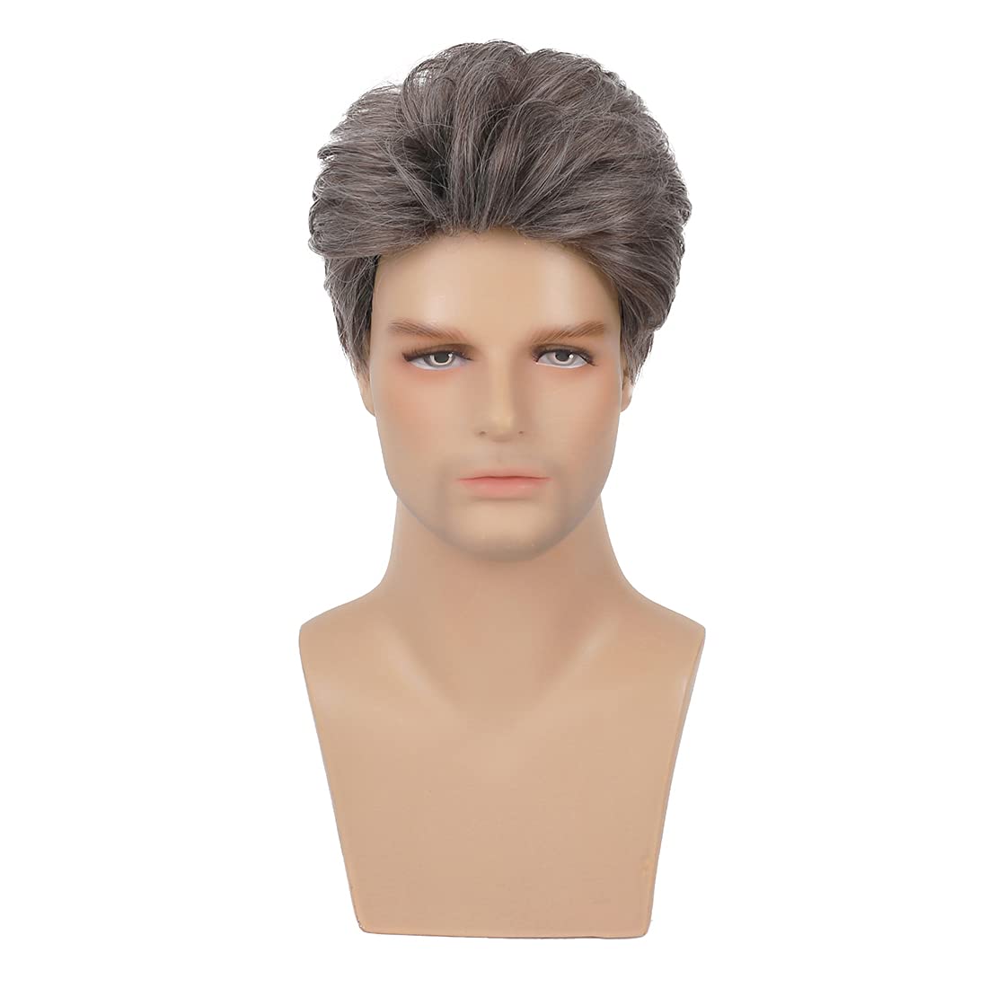 Baruisi Mens Short Wig Mixed Brown Cosplay Hair Wig Natural Synthetic Replacement Wig - Image 2