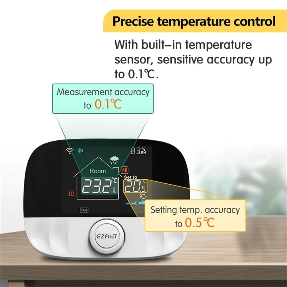 Bezprzewodowy termostat bojlera gazowego RF433 Pokojowy regulator temperatury Programowalny termoregulator ogrzewania podłogowego Zasilanie bateryjne przez USB(White Set)