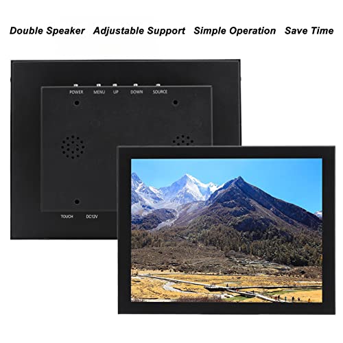 HD-Monitore, Kleiner Tragbarer Monitor, 8-Zoll-IPS-Bildschirm mit Integrierten Doppellautsprechern und Verstellbarer Halterung für Küche, Schlafzimmer, Nachttisch, Auto, LKW (EU-Stecker) – Bild 4