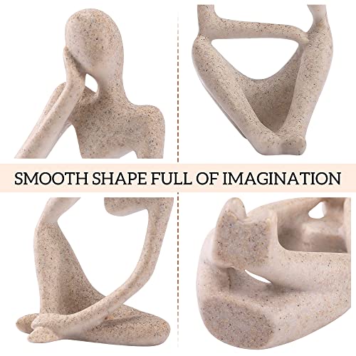 Winshall Home Decor Accents, Resin Thinker Statue Decor, Abstract Bookshelf Decor, Decorative Sculpture For Office, Book Shelf, Figurines Home Decor, Decor Accents (Sandstone) #TOP2