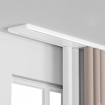 Curtain Track Ceiling Mount - Double Ceiling Curtain Track Silent - Heavy Duty Aluminum Track Curtain Rod for Bedroom Living Room Room Divider,White,2.9m9.5ft