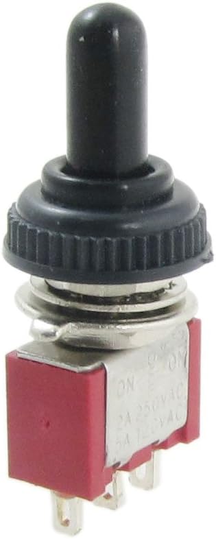 sourcingmap AC 250V 2A 120V 5A on/off/on Momentary SPDT Toggle Switch with Waterproof Boot