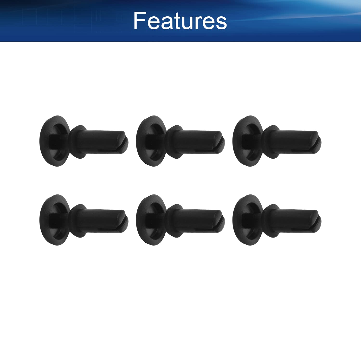 Nylon Rivets 100PCS R3550 Black - Push-in For PC Board & Trim Panels ...