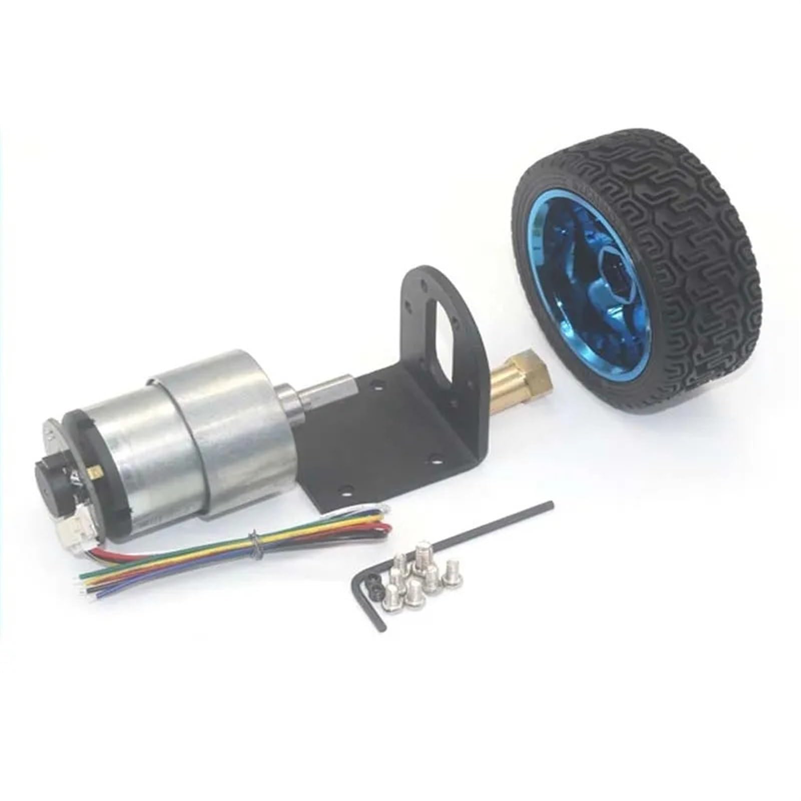 JGB37-520 Motor-Encoder, DC 6 V 12 V Getriebemotor, Getriebe-Encoder-Motor mit hohem Drehmoment, Smart-Roboter-Auto-Chassis-Kit, Getriebe(6V 6 RPM)