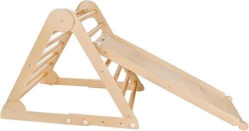 Miniatura 4 de Little Partners Learn 'N Climb - Triángulo de escalada de madera plegable para niños pequeños, escalador triangular plegable estilo Pickler con