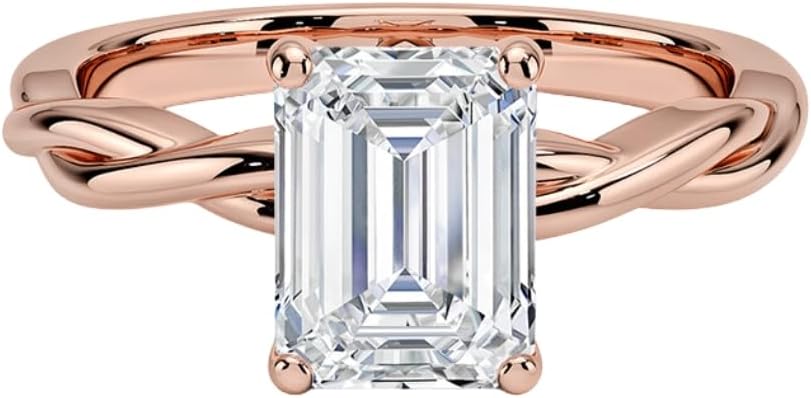 1-3 CT Moissanite Engagement Ring Colorless VVS1 10K 14K 18K Solid Gold & 925 Sterling Silver Twisted Vine Solitaire Moissanite Ring Christmas Gift For Women