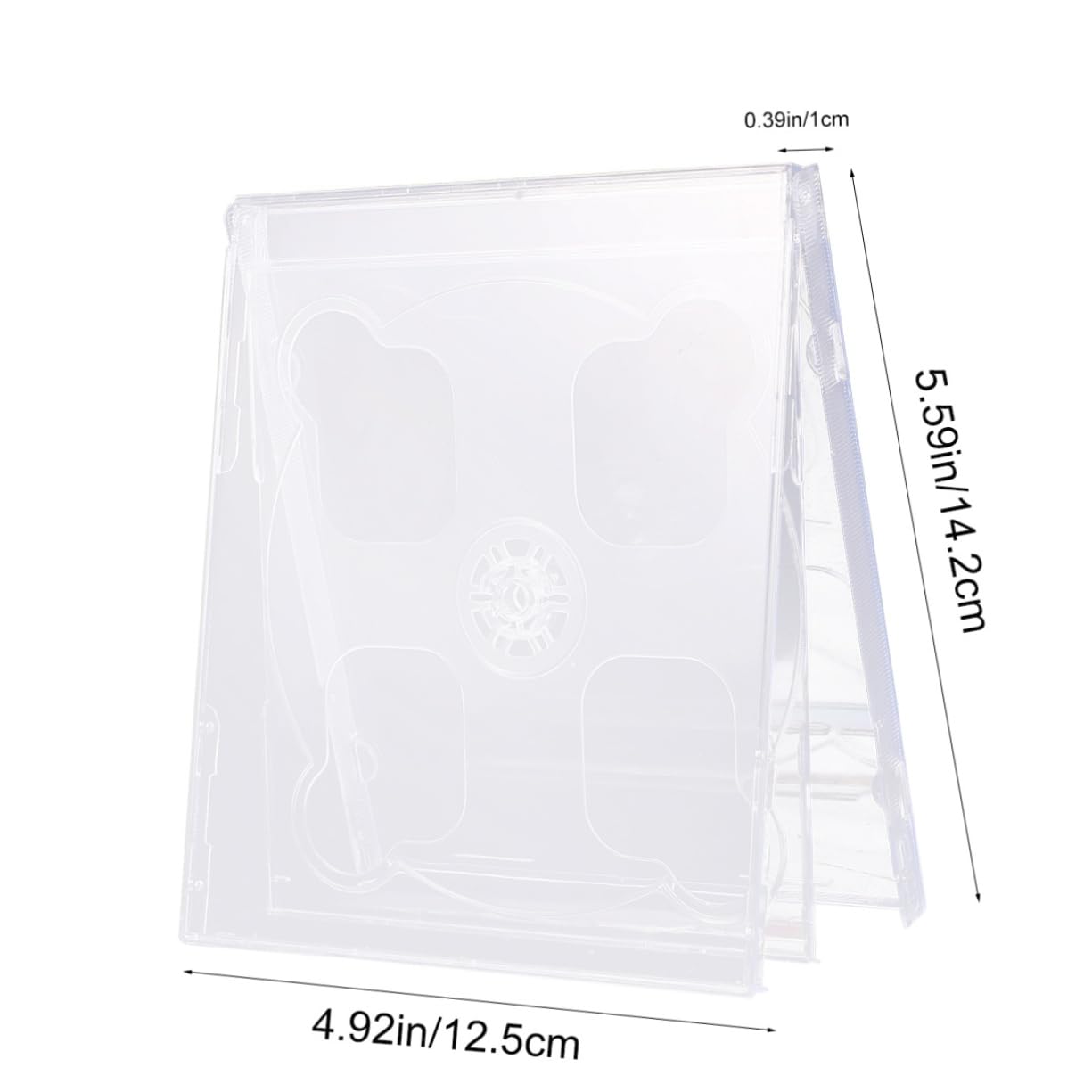 HOODANCOS 5pcs Transparent Dual CD Jewel Case Standard Media Video Storage Holder Clear CD Box for Safe Transport and Artwork Display