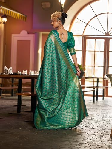 Image of SWORNOF Women's Patola silk saree for Patola festival Wedding silk with rich pallu Design sarees for women with blouse piece