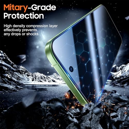 Image of UniqueMe 2 Pack for iPhone 16 Pro /iPhone 17 Privacy Screen Protector - [Military Grade Shatterproof & 9H+ Hardness] Privacy Screen 17 /16 Pro Tempered Glass Full Coverage,Easy to install