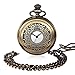 Produktbild Ppzmd Watches Herren Taschenuhr, Vintage Clamshell Neutral Halskette Quarzuhr Bronze als Vatertag/Hochzeitstag Watches (Color : B)