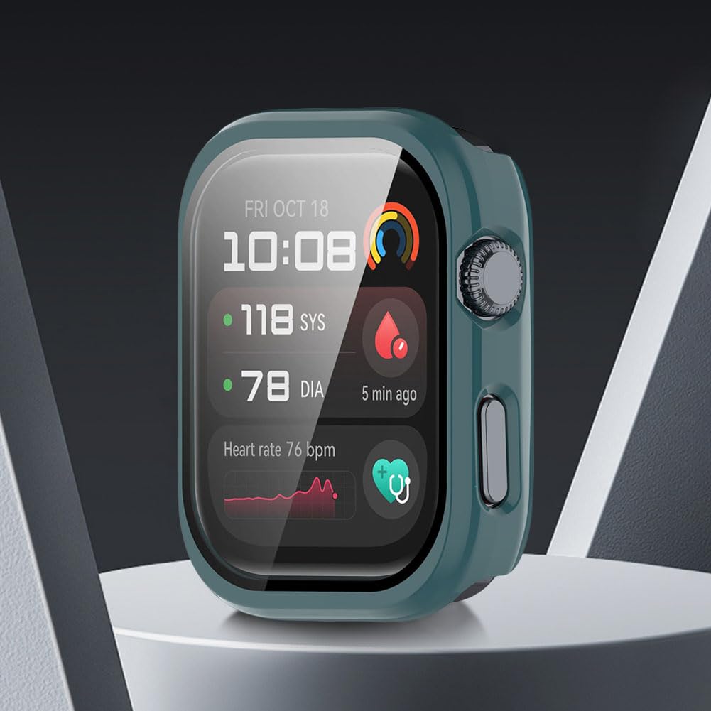 Confezione da 2 pellicole protettive in vetro temperato + custodia bumper per Huawei Watch (bianco)