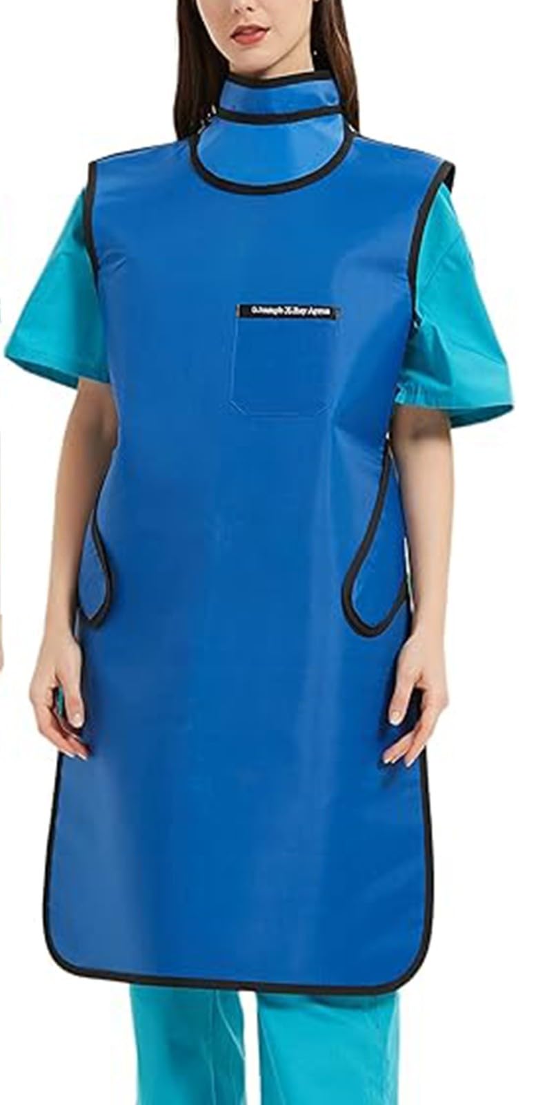 Röntgenschutz-Bleischürze Mit Schilddrüsenkragen,Leichte Schutzbleischürze Für Medizinische Arbeiten Röntgen Bleischürze Für Erwachsene Gesundheitsuntersuchung Krankenhäuser 0.35mmpb,L(110cm)