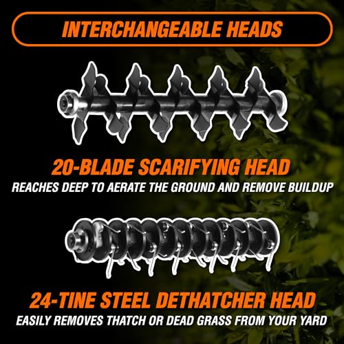 WEN DT1516 16-Inch 15-Amp 2-in-1 Electric Dethatcher and Scarifier with Collection Bag, Black - Image 6