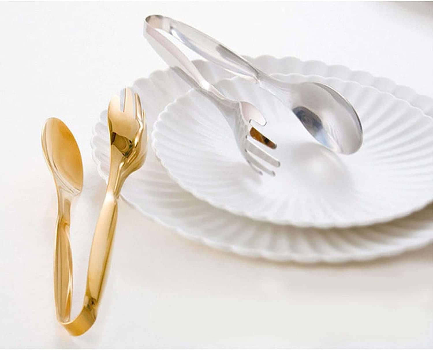 Pinzas de Cocina de for Alimentos, Utensilios de Cocina Dorados y Plateados, Herramientas de Cocina de autoservicio, Pinzas for Barbacoa, alicates(Sliver)