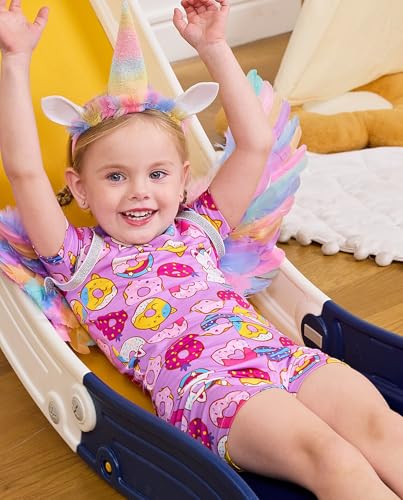 Bamboo Viscose Toddler Unicorn Mermaid Girls Kids Pajamas Short Sleeve Summer Cool Snug fit Pjs 12M-8Y 2pcs3