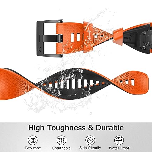 MYSNBKN 26mm Quick Fit Strap for Garmin Fenix 7X/Fenix 6X/Fenix 6X Pro/Fenix 5X/Fenix 5X Plus/Fenix 3/Fenix 3 HR, Soft Silicone Replacement Band - Image 3