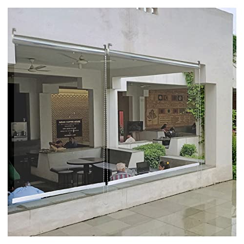 LVLDAWA Persianas Enrollables Transparentes, PVC Impermeable Partición Interior por Café Encimera Tienda Cover