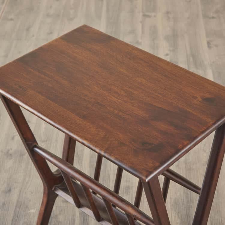 Image of Lebanon END Table for Living Room and Bedroom | Premium Design Rectangular Side Table for Home & Kitchen| Brown Finish, Mango Wood | Ideal for Home Decor