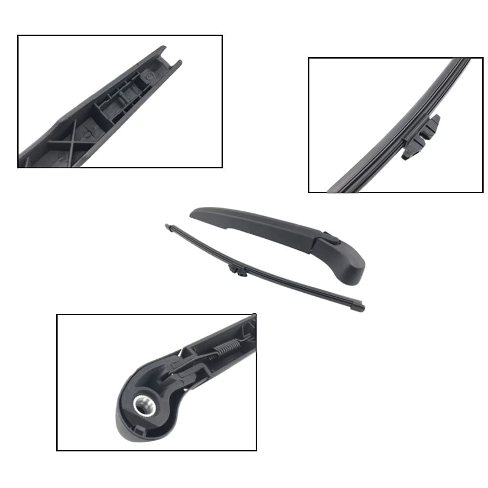 Riloer 1 limpiaparabrisas trasero + brazo limpiaparabrisas para compatible con BMW X3 (F25) 2011 2012 2013 2014 2015 2016 2017, 61627213242, 61627213241, 61627161030, 1510115