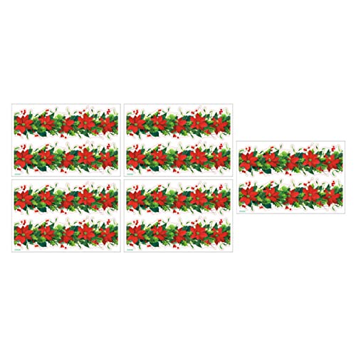 HAPINARY 10 peças de vidro verde verde verde decoração recortada, decalques pretos de inverno, borda