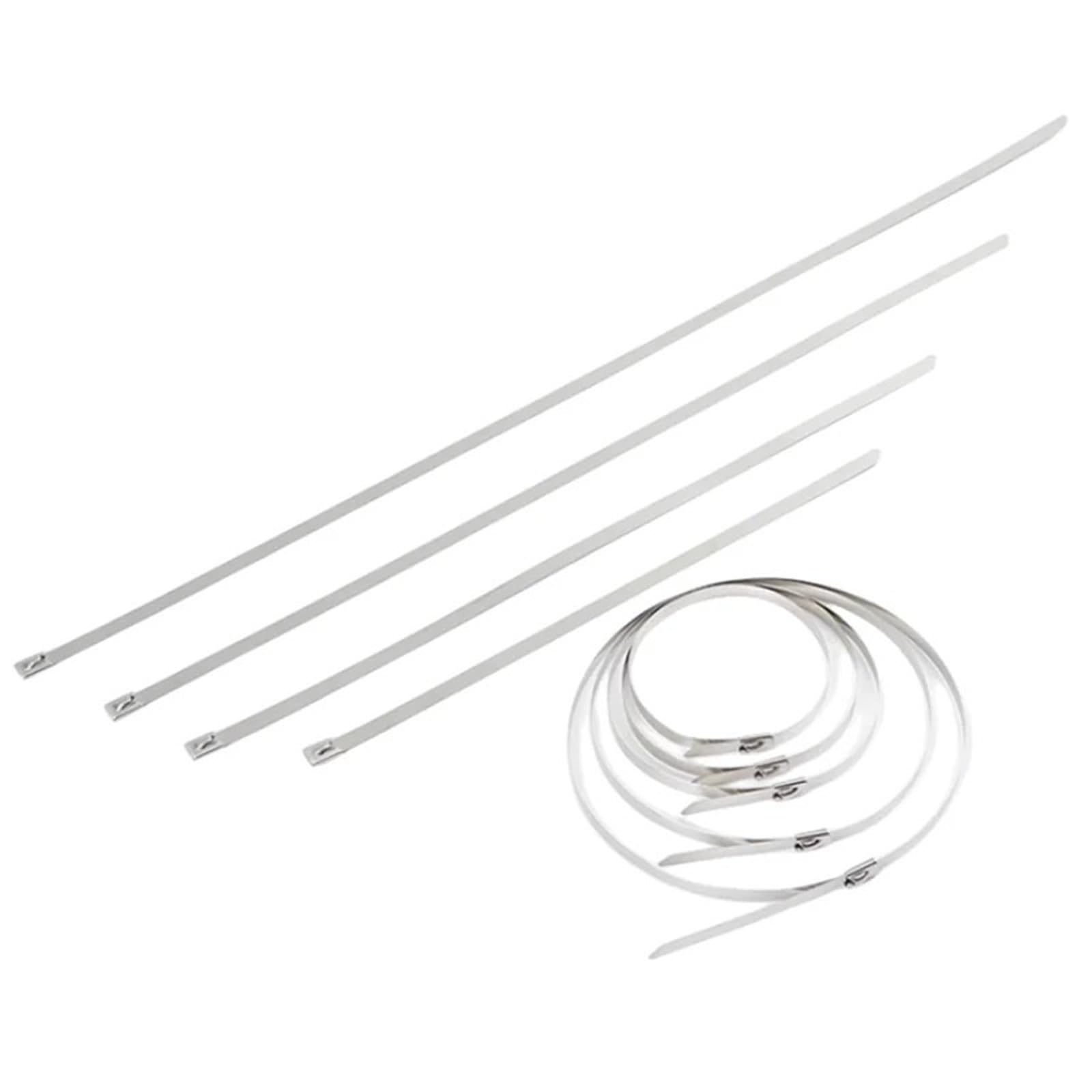 Metal Cable Ties 20 50 100 Pcs 7.9mm 0.31 inch Ball self Locking 304 Stainless Steel Cable Ties(50pcs,7.9x350mm)