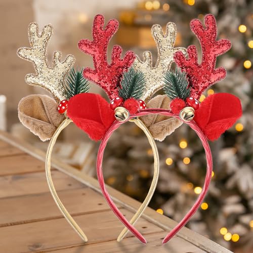 Thinp 2 Pieces Christmas Headbands