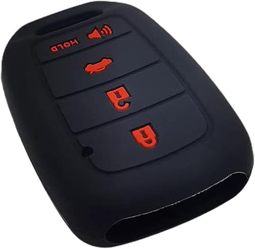 Miniatura 5 de Funda de goma de silicona para llavero compatible con Honda Accord CR-V Civic Crosstour Fit (solo compatible con llavero recto) (negro azul)