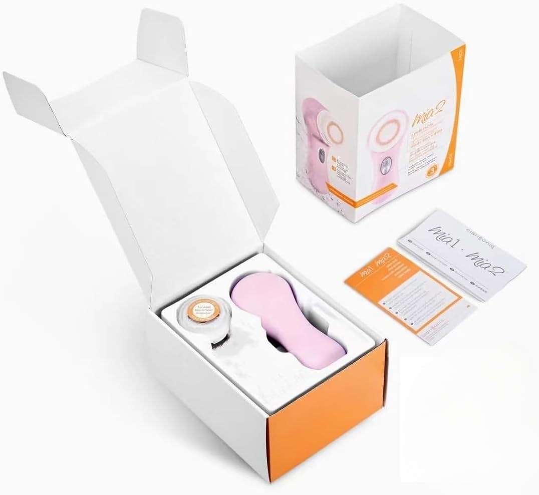 Mia 2 Facial Cleansing System, 2 Speed Settings, Sensitive Brush Head (Pink)