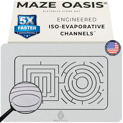 MAZE OASIS Stone Bath Mat [Prevents Water Pooling] – Absorbent