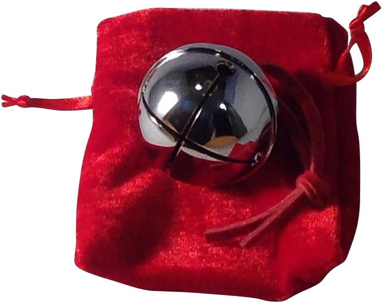 Medium Silver Believer Polar Express Sleigh Bell with Real Leather Harness