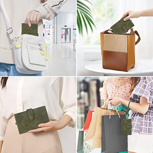 RFID Blocking Wallets for Women, Large Capacity Soft Leather Womens Small Wallet with Wrist Strap (Olive Green) 6