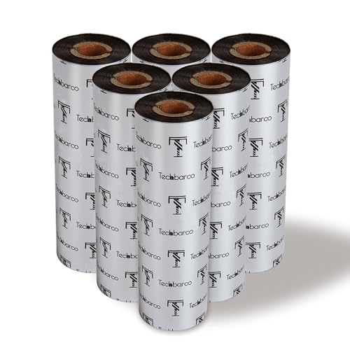 10 rollos de cintas de transferencia térmica de escritorio, cera mejorada, 110 mm x 74 m, núcleo de 0.5 pulgadas, para impresora de escritorio Zebra