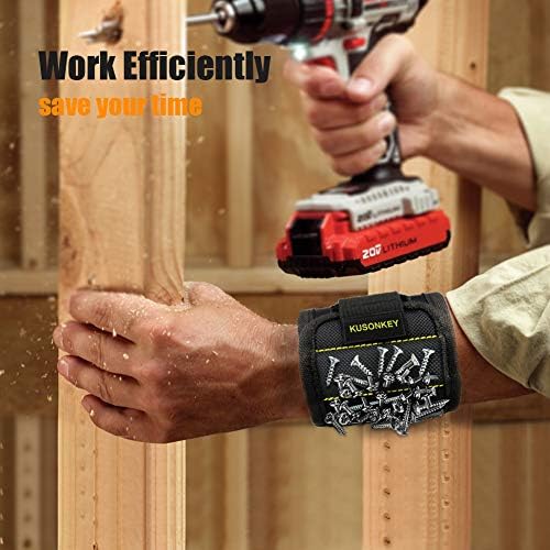 Gifts for Christmas Stocking Stuffers for Men,KUSONKEY Magnetic Wristband Tool Gift for Men Who have Everything,Wrist Magnetic Screw Holder with Strong Magnets for Holding Screws Tool for Electrician - 5