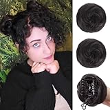 HANYUDIE Space Buns Hair Pieces 2PCS Claw Clip in Hair Bun Mini Bun Hair Scrunchies Extension for Women Girls 2#-ZH
