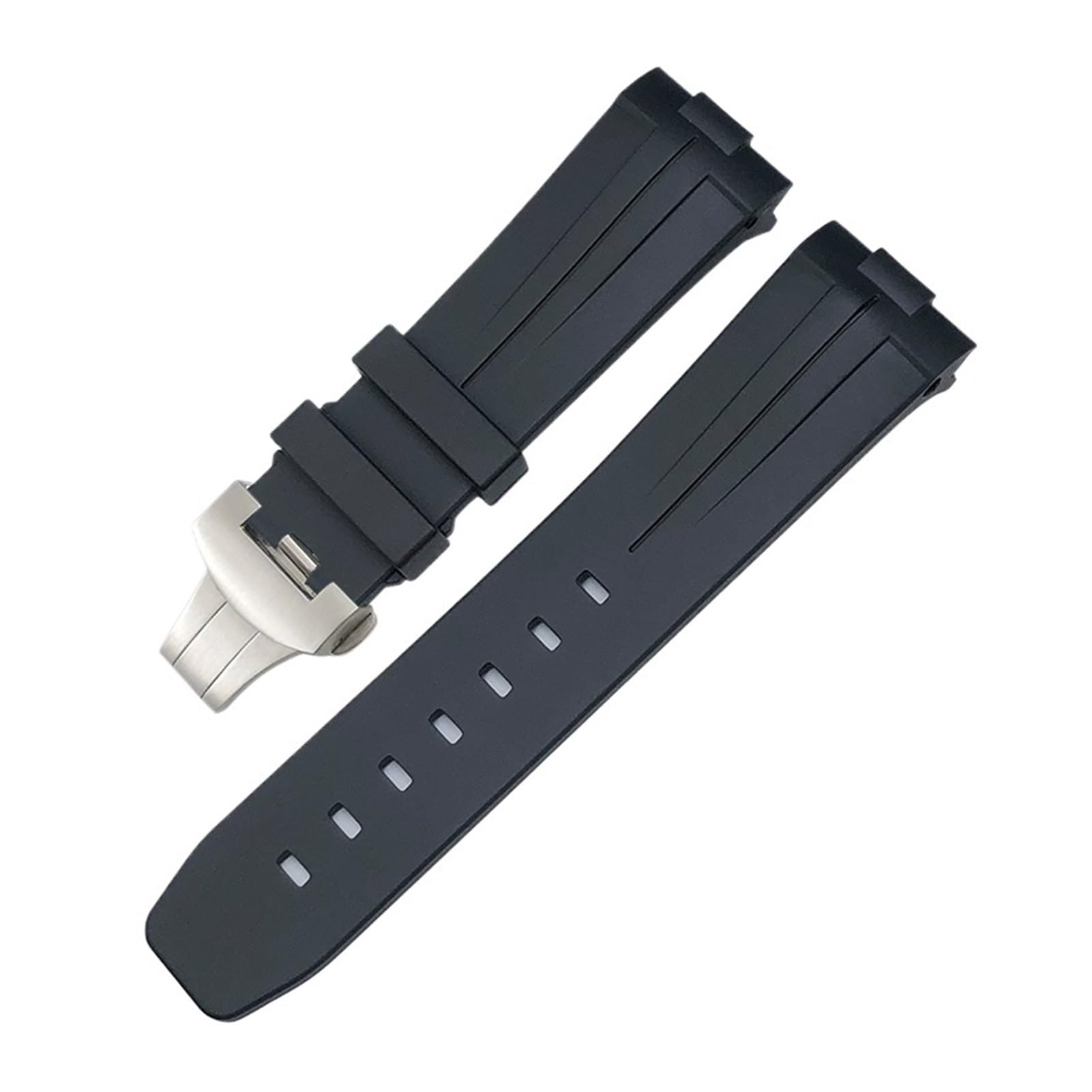 24 mm zakrzywiony koniec gumowy silikonowy pasek do zegarka kompatybilny z paskiem Panerai pam441 111 312 359 438 320 męska bransoletka sportowa akcesoria do zegarków