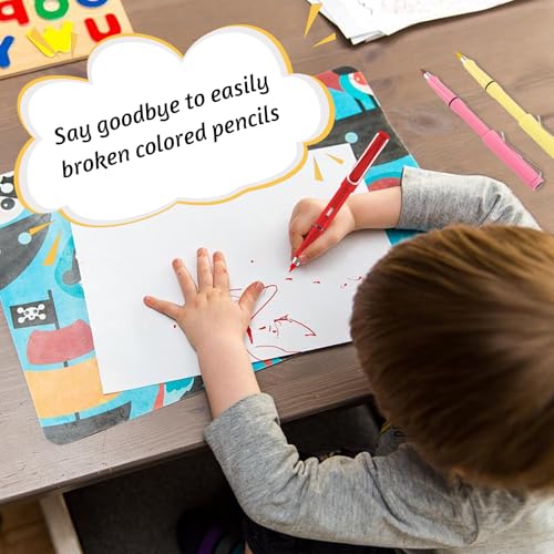 HURODZ 12 Stück Ewiger Bleistift mit 24 Wechselkopfm, Radiergummi Zauberbuntstift, Zauber Buntstift Ohne Anspitzen, Buntstifte Set für Schreiben und Zeichnung Schüler Schule Büro