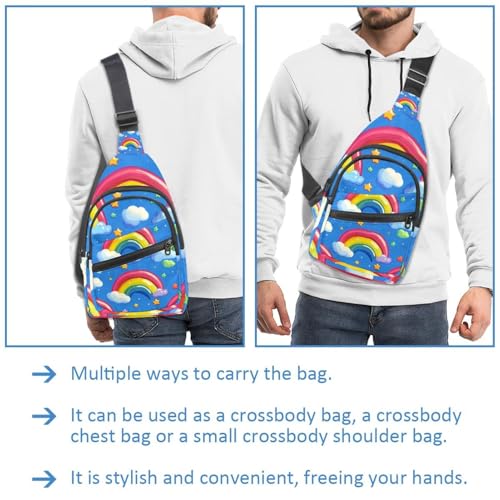Mochila cruzada con correa ajustable Cloud Rainbow multicolor de talla única 3