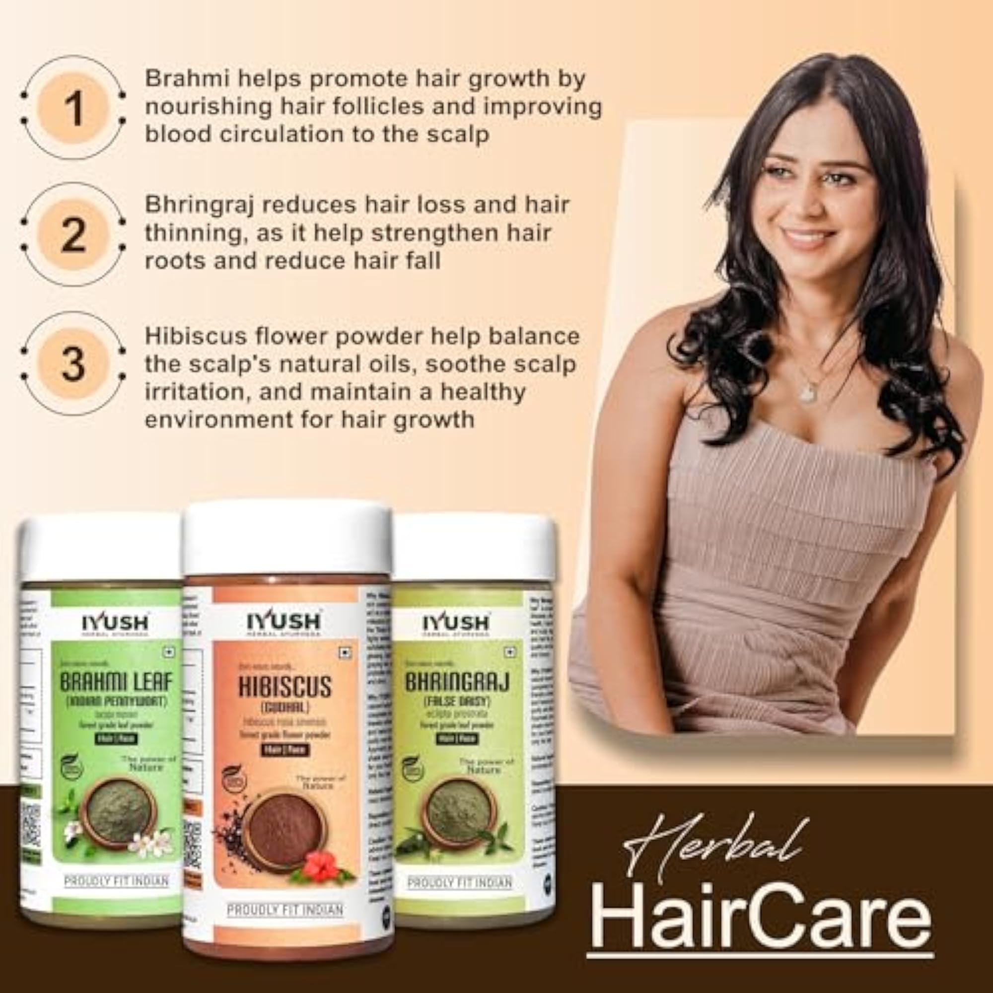 Brahmi Bhringraj Hibiscus Powder for Hair Volume