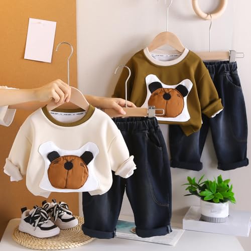 Boys Cute Sets Toddler Kids 3D Cartoon Crewneck Long Sleeve Sweatshirt + Elastic Waist Joggers Sweatpants Birthday Outfits4