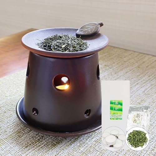 川本屋茶舗 茶香炉セット チムニー 茶香炉専用茶葉 ローソク セット 届いてすぐ始められる お茶のアロマ