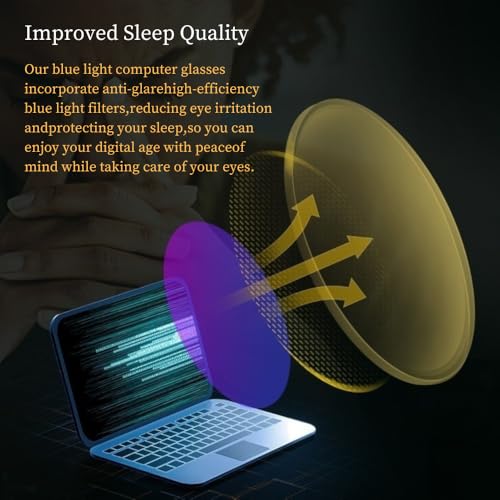Image of 99% Blue Light Blocking Reading Glasses Women Men, Relieve Eye Strain, Sleeping Glasses, Amber Glasses