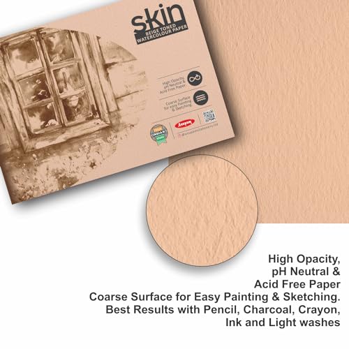 Image of Anupam Skin Toned Watercolour Paper Pad - Beige Toned - Cold Press Paper - 225 GSM - 15 Sheets - A4