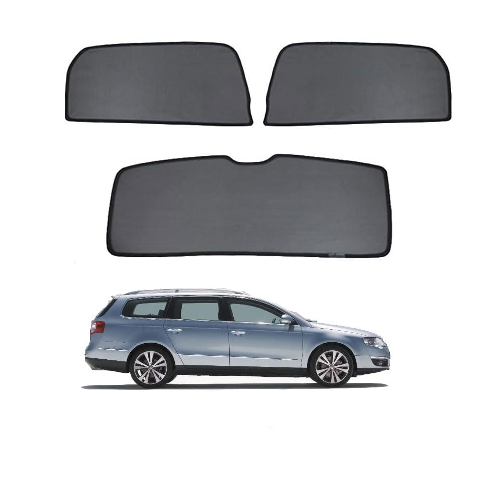Tendine Parasole Auto Bambini Tenda Parasole Per Passat B6 Variant 2005-2010 Protezione UV e Privacy Tende Magnetica Finestrini Laterali Posteriore Accessori,3pcs- Rear door window