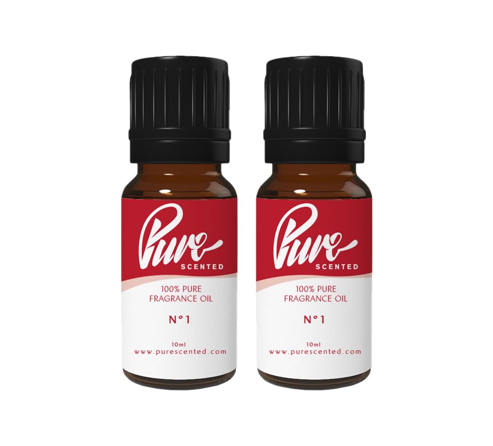 Pure Scented 20ml Fragrance Oils - 2 x 10ml Suitable for Candles, Soaps, Slime, Diffusers, Cosmetics, Wax Melts, Designer (2 x 10ml, No1)