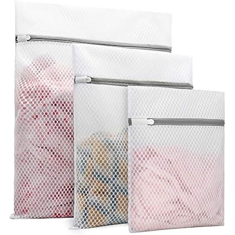 3Pcs Durable Honeycomb Mesh Laundry Bags for Delicates 1 Large 16 x 20 Inches, 1 Medium 12 x 16 Inches, 1 Small 9 x 12 Inches (Honeycomb Mesh) Cover