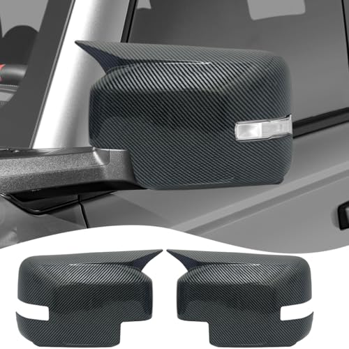 MUXEE Side Mirror Cover,for Ford Bronco 2020-2025，Turn Signal housing Cover Sets car Accessories -Carbon Fiber（with Turn Signal Cutout）