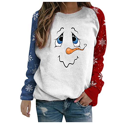 Christmas Shirts for Women,Women's Merry Christmas Shirt Tops Funny Christmas Plaid Long Sleeve Raglan Baseball T-Shirt White