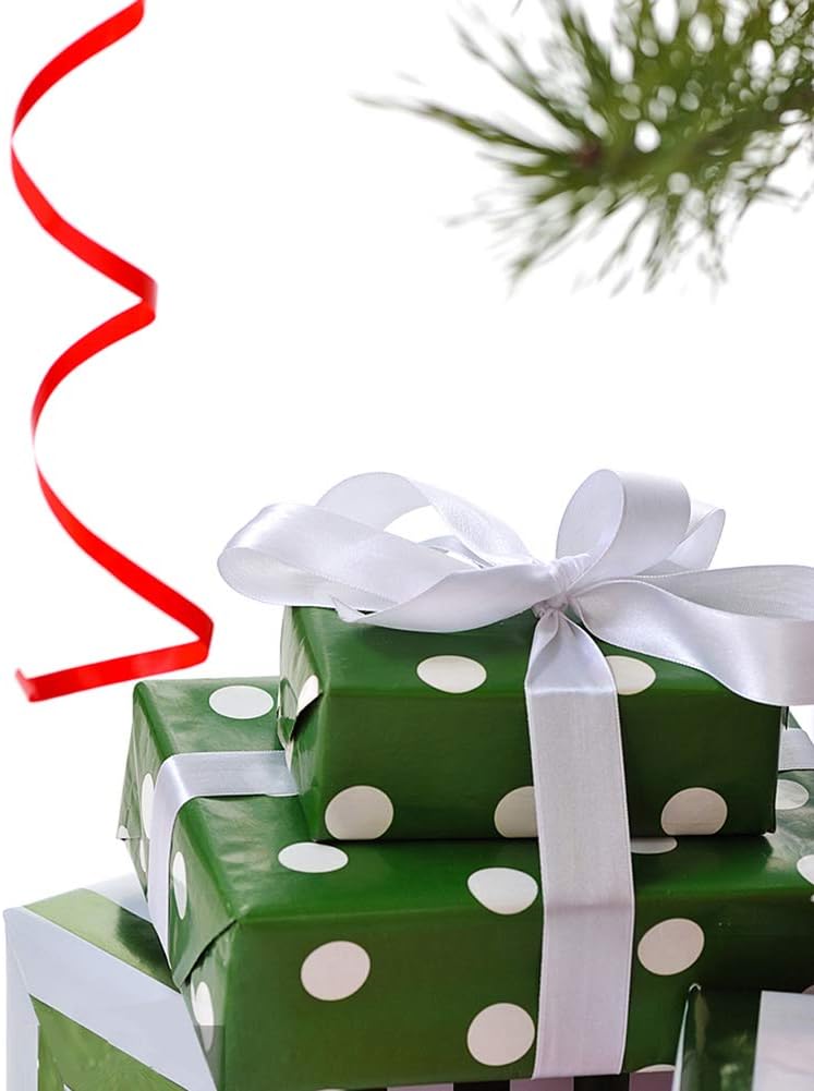LIUYAXI White Double Face Satin Ribbon 1/2" X 50 Yards, Ribbons Perfect for Crafts, Gift Wrapping, Bow Making and More