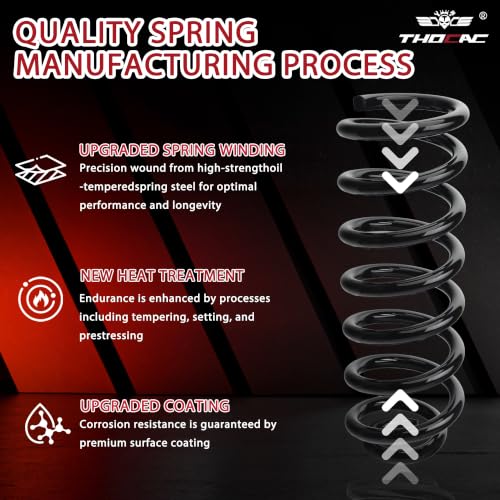 Image of Rear Heavy Duty Coil Springs for Ram 1500 2009-2018 2wd 4wd, 125% Extra Load Capacity (2250 lbs), Maintains Factory Ride Height, For Truck Towing,Black